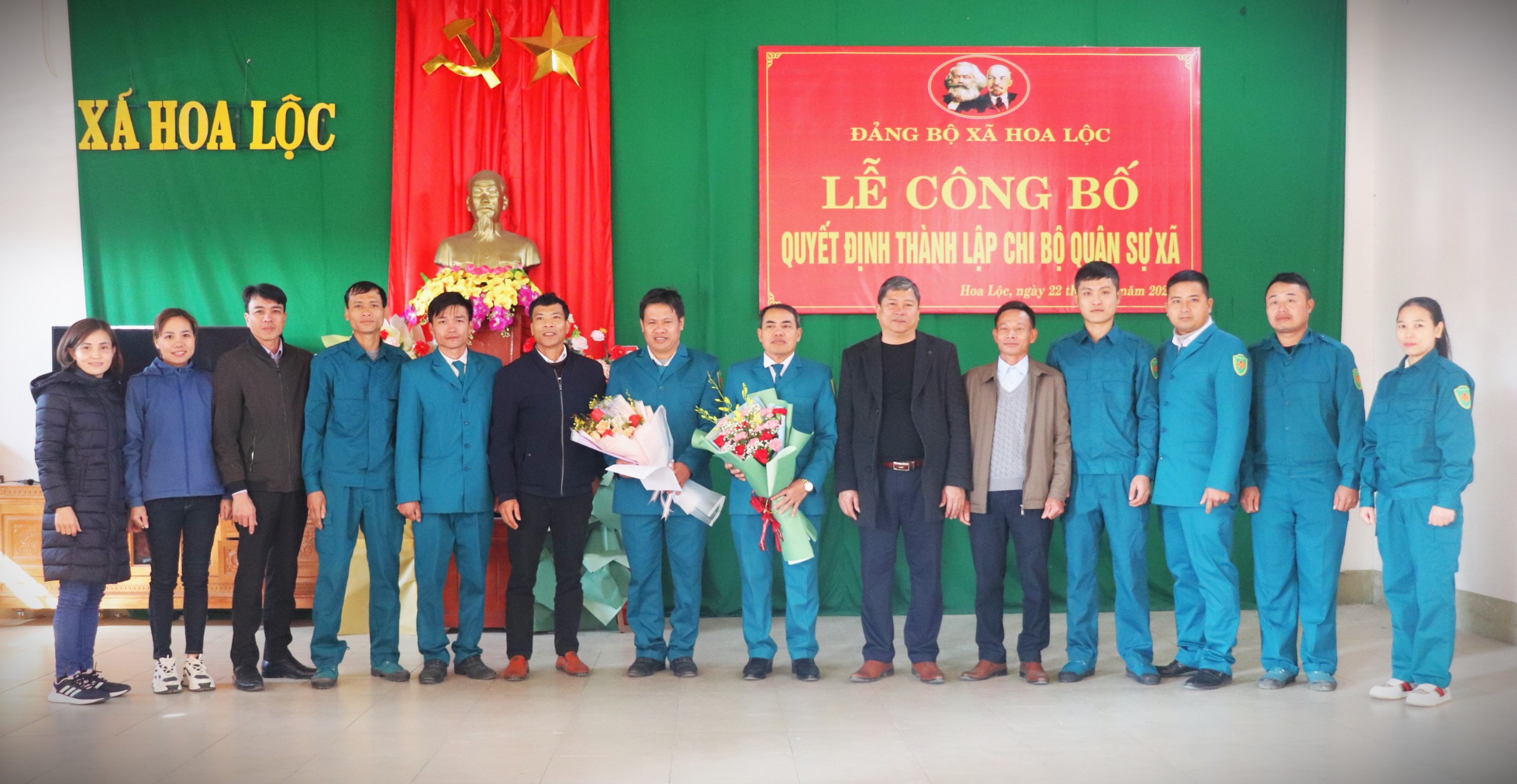 Đảng ủy xã Hoa Lộc tổ chức Lễ công bố quyết định thành lập chi bộ quân sự xã