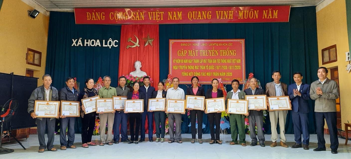 MTTQ xã Hoa Lộc Tổ chức toạ đàm nhân kỷ niệm 90 năm  ngày Thành lập MTDT Thống nhất Việt Nam ( 18/11/1930 -18/11/2020)